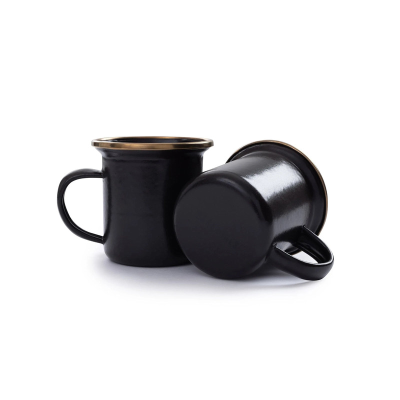 Enamel Espresso Cup Set Charcoal Indoor/Outdoor